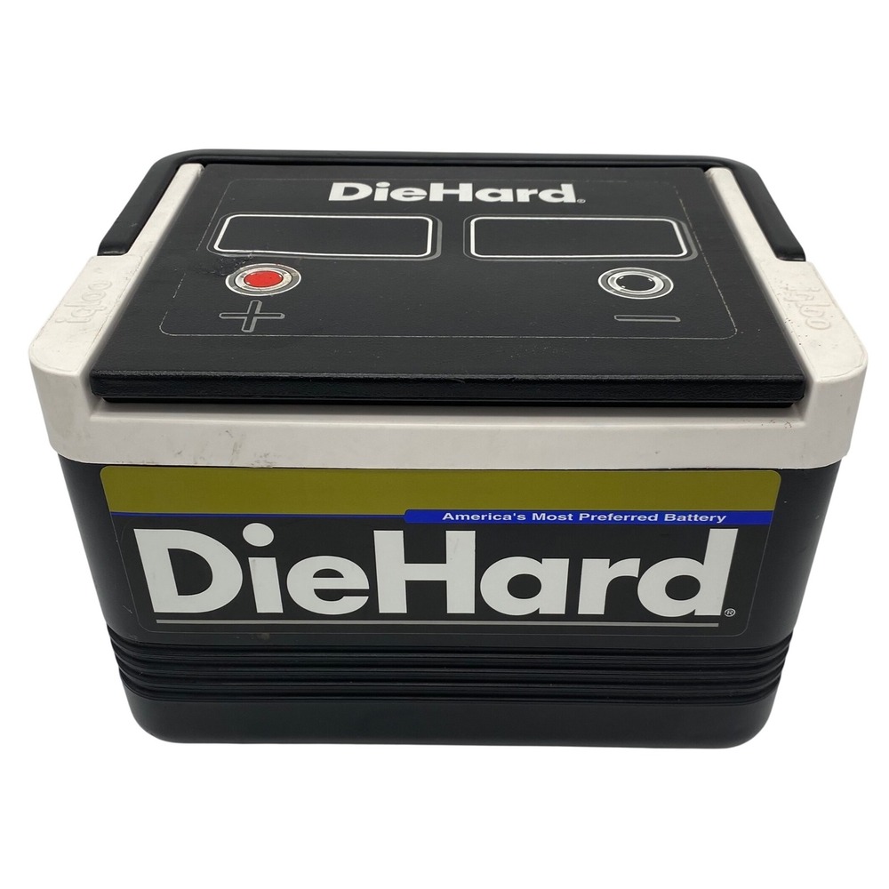Igloo DieHard Battery Novelty Personal Cooler Black White Retro Automotive Style
